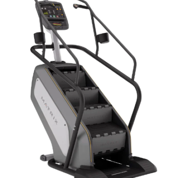 A black Matrix C5X Climbmill with a white background.