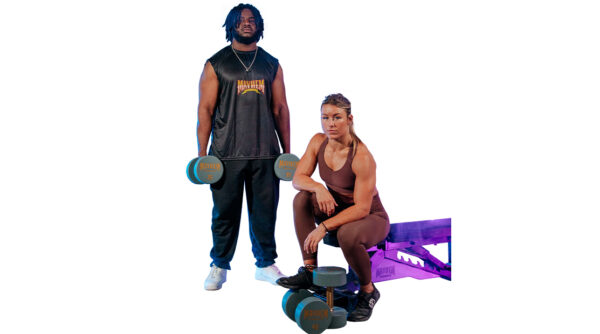 V3 Urethane Dumbbells - Gold Handles and Grey Urethanes6