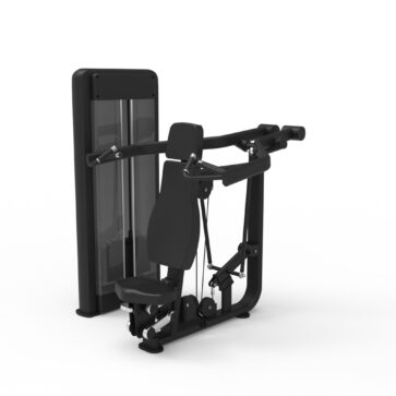 Picture of the Mayhem Strength Selectorized Coverging Chest Pressm gym equipment in matte black