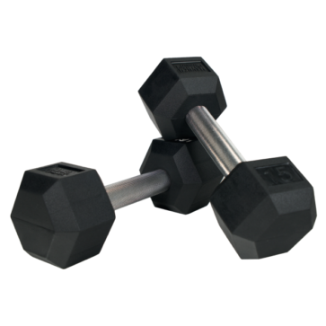 MAYHEM STRENGTH RUBBER HEX DUMBBELLS 15lb