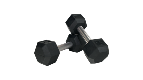 MAYHEM STRENGTH RUBBER HEX DUMBBELLS 15lb