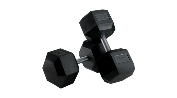 MAYHEM STRENGTH RUBBER HEX DUMBBELLS 95lb