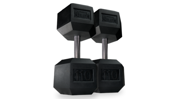 MAYHEM STRENGTH RUBBER HEX DUMBBELLS 110lb