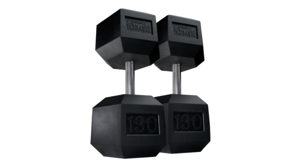 MAYHEM STRENGTH RUBBER HEX DUMBBELLS 130lb