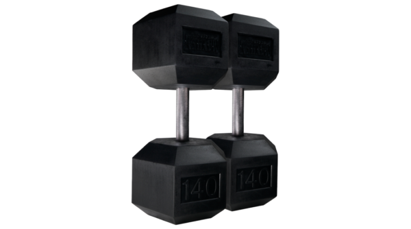 MAYHEM STRENGTH RUBBER HEX DUMBBELLS 140lb