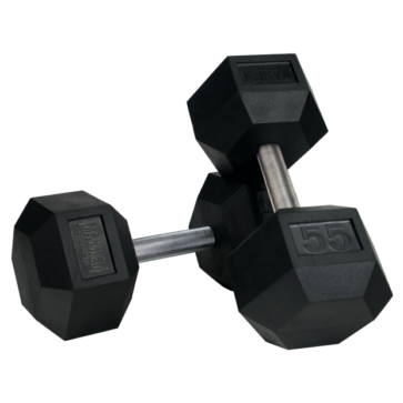 MAYHEM STRENGTH RUBBER HEX DUMBBELLS 55lb