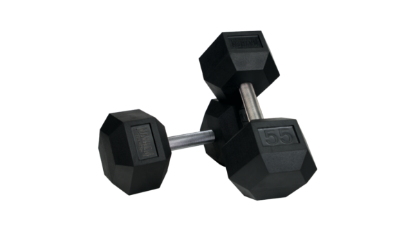 MAYHEM STRENGTH RUBBER HEX DUMBBELLS 55lb