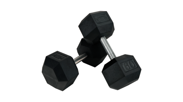 MAYHEM STRENGTH RUBBER HEX DUMBBELLS 60lb