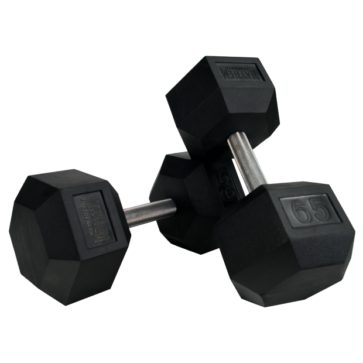 MAYHEM STRENGTH RUBBER HEX DUMBBELLS 65lb