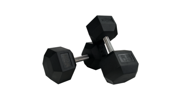 MAYHEM STRENGTH RUBBER HEX DUMBBELLS 65lb