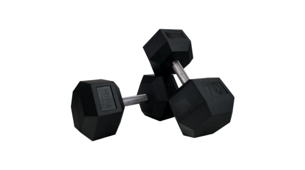 MAYHEM STRENGTH RUBBER HEX DUMBBELLS 70lb