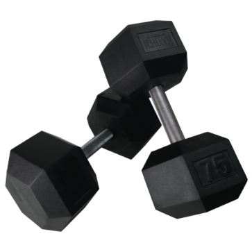 MAYHEM STRENGTH RUBBER HEX DUMBBELLS 75lb