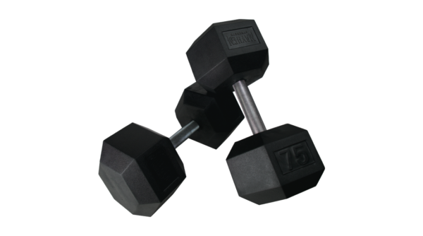 MAYHEM STRENGTH RUBBER HEX DUMBBELLS 75lb