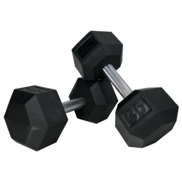 MAYHEM STRENGTH RUBBER HEX DUMBBELLS 35lb