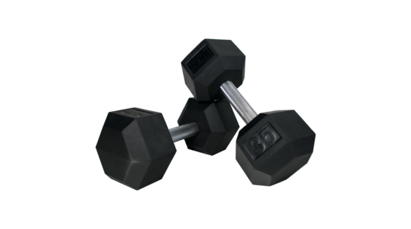 MAYHEM STRENGTH RUBBER HEX DUMBBELLS 35lb