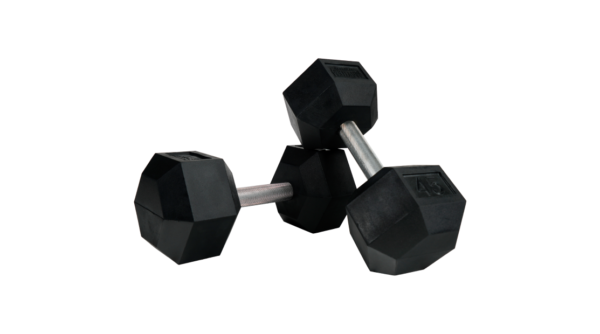 MAYHEM STRENGTH RUBBER HEX DUMBBELLS 45lb
