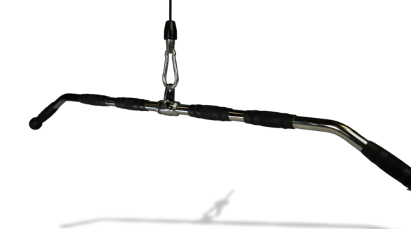 48-inch multi-grip lat pulldown bar cable attachment for versatile back exercises.
